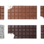 A collection of chocolate bars in various stages of wrapping and unwrapping