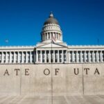Utah State Capitol building under a clear blue sky