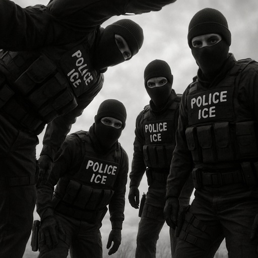 Group of masked police officers in tactical gear