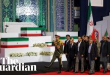 Funeral Theater Whips Up War Cries Iranians begin six-day funeral for Ali Khamenei