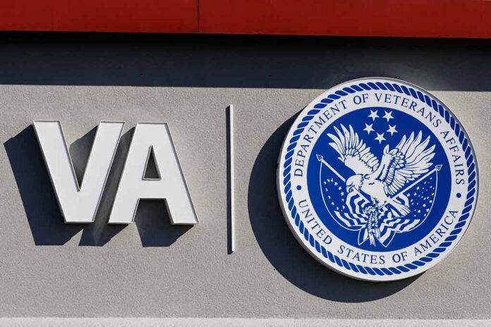 shutterstock_1654377919 VA logo and Department of Veterans Affairs seal on building wall
